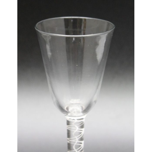 101 - An 18th century single series opaque twist glass circa 1765, 16cm high