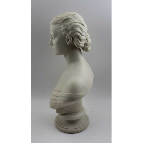 114 - A Victorian Copeland Parian bust of Princess Alexandra, Princess of Wales, after the sculpture by Ma... 