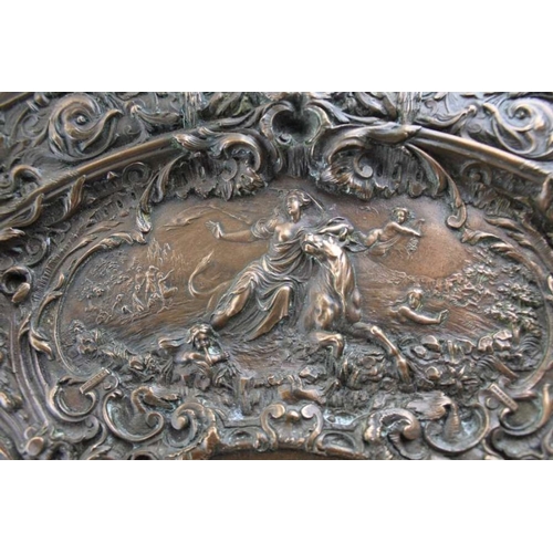 138 - A late 19th century electrotype embossed circular plaque, Classical decoration, in the manner of Elk... 