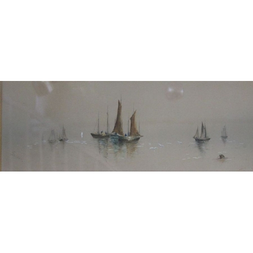 145 - Becker, pair of watercolour paintings, sail boats, signed in gilt frames