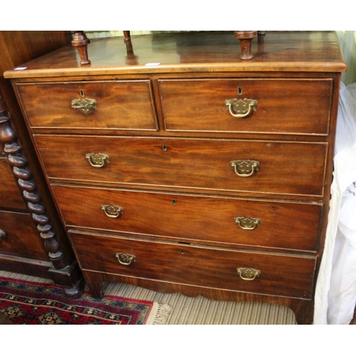 170 - A 19th century mahogany five drawer chest on plain feet 107 x 101 cm.