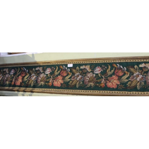 173 - a beadwork possible 19th century tapestry panel in slender gilt frame.