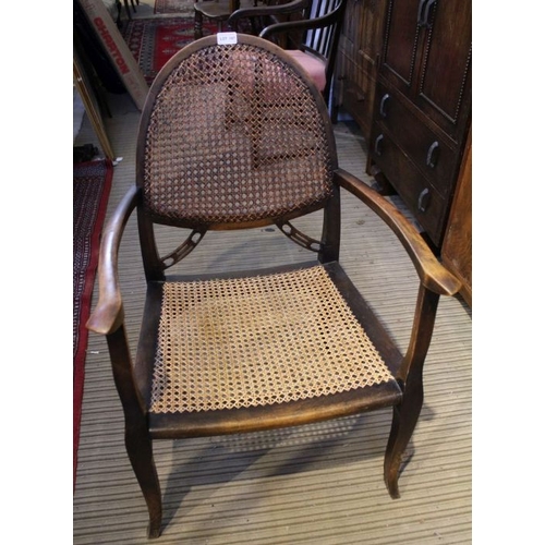 187 - Early 20th century possibly Viennese arm chair with burgere back and seat.