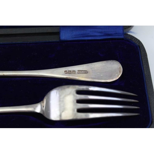 22 - Henry Williamson Ltd. An early 20th century silver Christening set, comprising fork and spoon with s... 