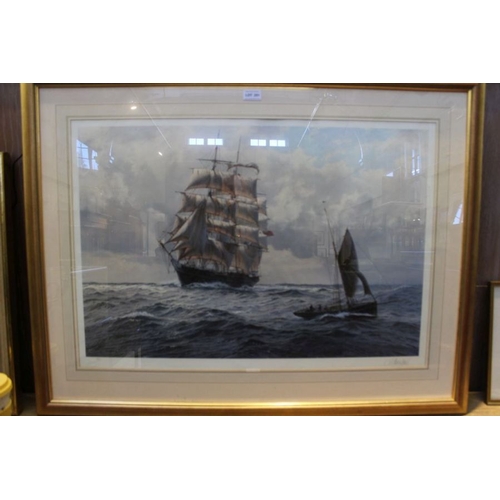 251 - After J. Steven Dews - a signed limited edition print of a British Navy ship at almost full sail. 51... 