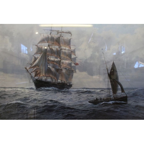 251 - After J. Steven Dews - a signed limited edition print of a British Navy ship at almost full sail. 51... 