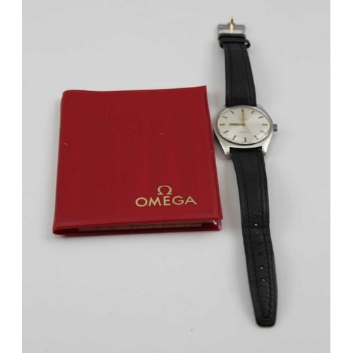 60 - An Omega stainless steel cased gentlemen's wristwatch,  automatic movement, with leather strap