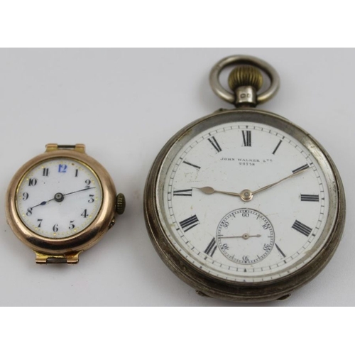 63 - A silver cased gentleman's pocket watch, the dial with Roman numerals inscribed 