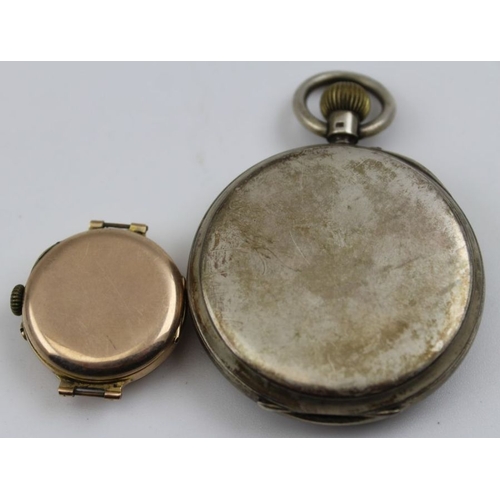 63 - A silver cased gentleman's pocket watch, the dial with Roman numerals inscribed 