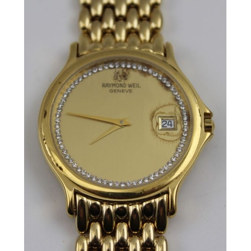 67 - A Raymond Weil gold plated gentleman's wristwatch, with bracelet strap