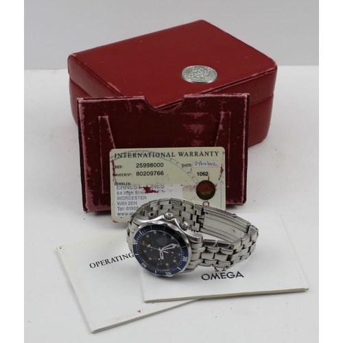 71 - An Omega Seamaster Professional chronometer 300m, stainless steel strap in original box, with certif... 