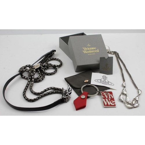 73 - Vivienne Westwood key ring in original box together with two Peter Lang necklaces