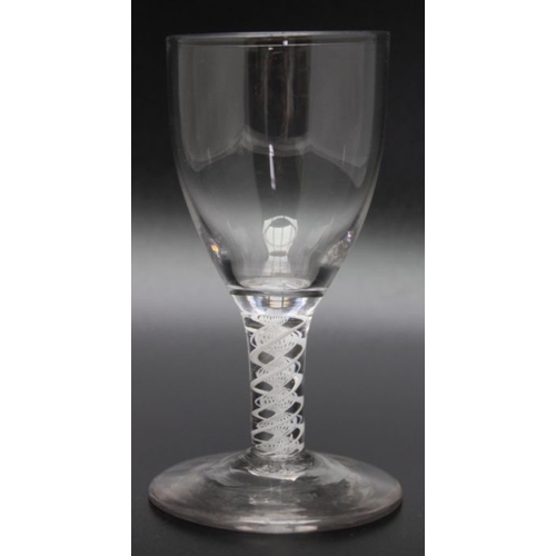 81 - A small ale glass, cotton twist stem, on circular platform foot, 12.5cm high