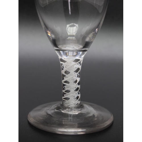 81 - A small ale glass, cotton twist stem, on circular platform foot, 12.5cm high