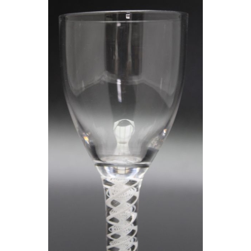 81 - A small ale glass, cotton twist stem, on circular platform foot, 12.5cm high