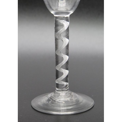 82 - An 18th single series air twist glass circa 1755