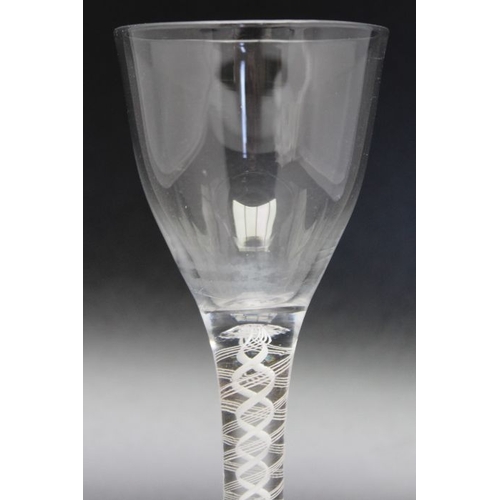 87 - An ale glass with cotton twist stem, on circular platform foot, 14.5cm