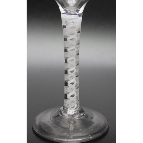 88 - An 18th century opaque twist glass, circa 1770, 14.8cm high