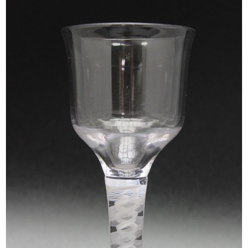 88 - An 18th century opaque twist glass, circa 1770, 14.8cm high