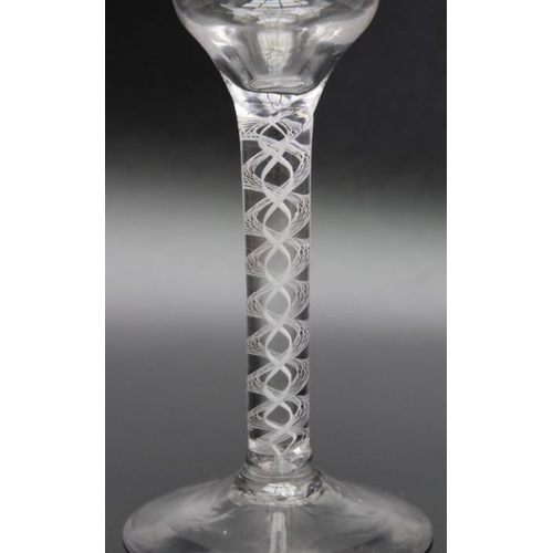 91 - An 18th century opaque twist glass circa 1765, 14.3cm high