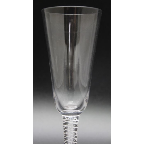 95 - An ale glass with tapering bowl, cotton twist stem and circular platform foot, 17.5cm high