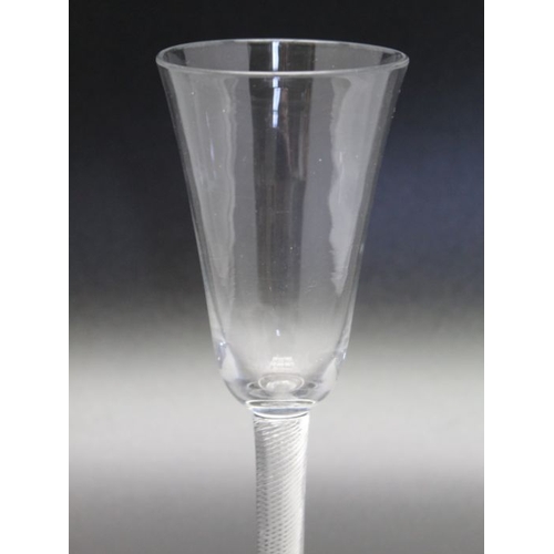 99 - An 18th century air twist ale glass, circa 1760, 19cm high