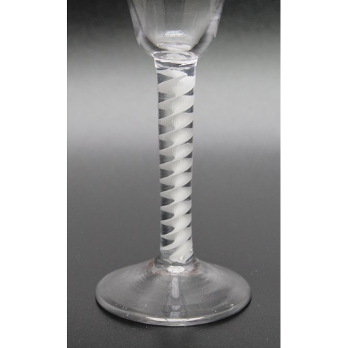 89 - An 18th century single series opaque twist glass circa 1770, 14.5cm high