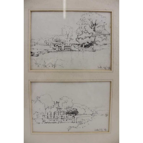 121 - Benjamin Williams Leader (1831-1923) two framed pencil drawings, includes 