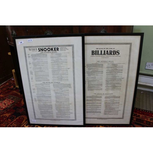 149 - A pair of framed snooker & billiards rules