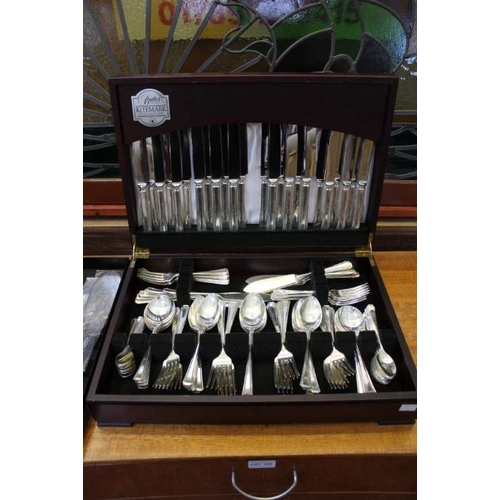 182 - A canteen containing Butler branded cutlery with boxed Butler serving items