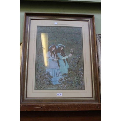 195 - A mid to late 20th century gouache painting, inscribed Agoust, 