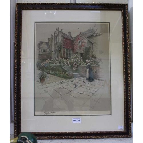 196 - Cecil Aldin proof print, one of his Inns, signed in pencil, 39cm x 33cm, print & frame in good condi... 