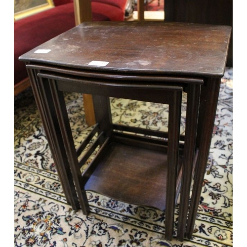 213 - 20th century mahogany nest of tables, the smallest having solid under tier.