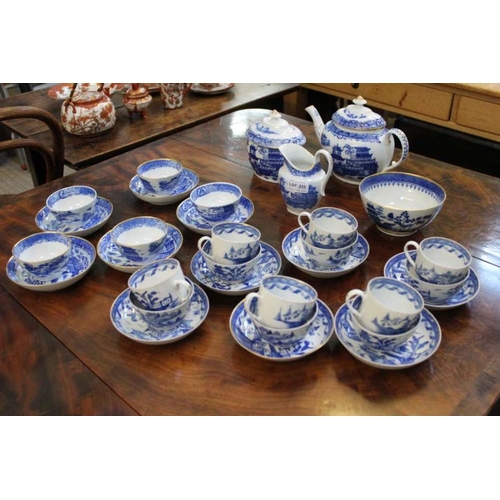 233 - A selection of Oriental design blue and white tea wares