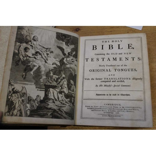 242 - Late 18th century leather bound bible, published Cambridge 1768 - appointed to be read in Churches