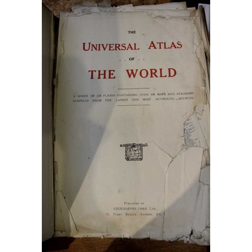 245 - The Universal Atlas of the World, published by Geographia in 1923, containing numerous plates of map... 