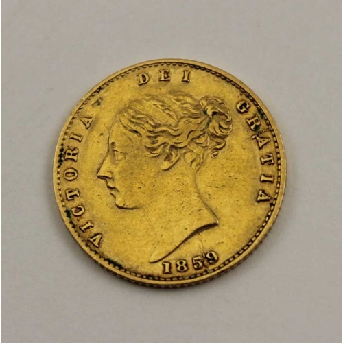 26 - A Queen Victoria, shield back half sovereign, 1859