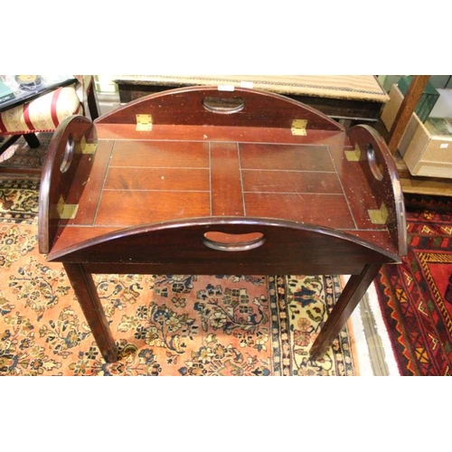 279 - Reproduction butlers tray top table on plain base