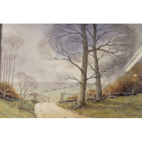 298 - R O Emmony, watercolour landscape, together with one other framed watercolour