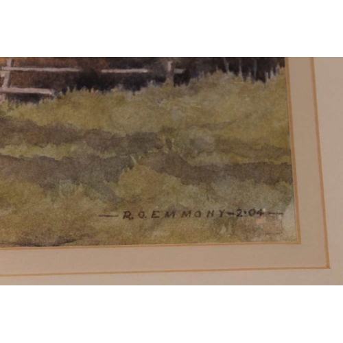 298 - R O Emmony, watercolour landscape, together with one other framed watercolour