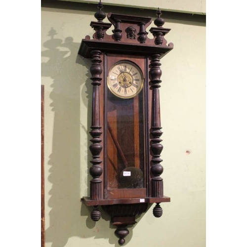 311 - A Vienna mahogany cased wall clock