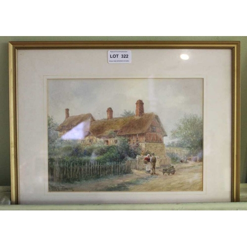 322 - W W Quatremain watercolour 'Ann Hathaways Cottage', 18cm x 25cm, framed