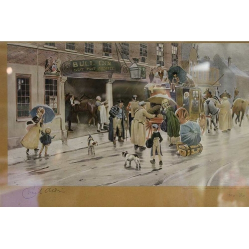 324 - A pair of Cecil Aldin signed prints, 'Bell Inn' & 'Bull Inn'