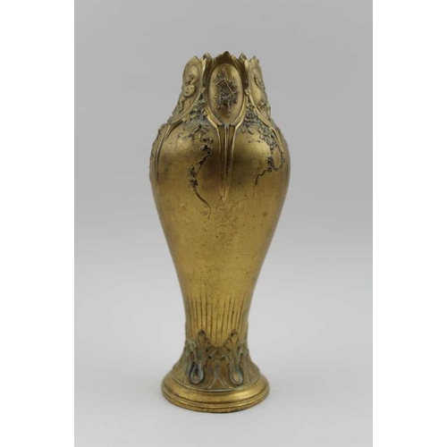 72 - A gilt metal cast Classical figure, draped semi-nude, on base 14cm high, together with a gilt metal ... 