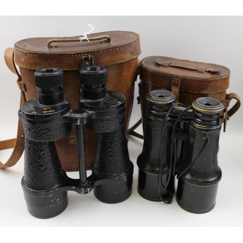 77 - A pair of Bino Prism No.5 MKIII binoculars in leather case, case stamped 