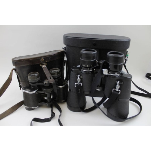 77 - A pair of Bino Prism No.5 MKIII binoculars in leather case, case stamped 