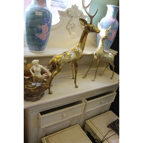 100 - A white painted sideboard two small drawers over cupboard base