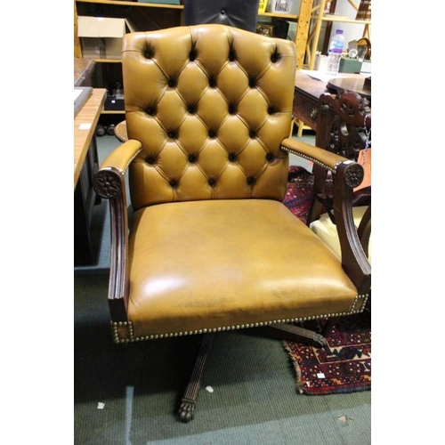 180 - Button back swivel leather office chair