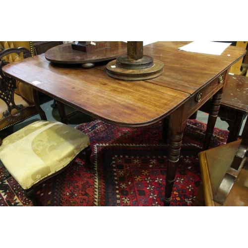 181 - An oak square Pembroke table, twin flap with a drawer.