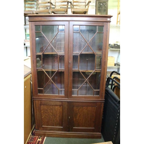 226 - A well built mahogany display case, fancy glaze.